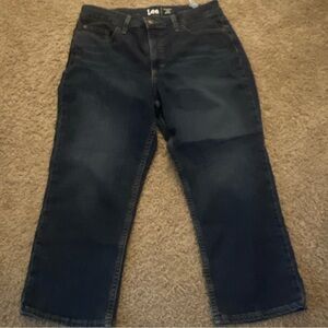 LEE Capri Jeans Woman’s Regular Fit Mid Rise Blue Denim Size 12 M